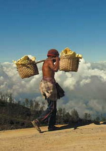 Ijen Sulfur miner